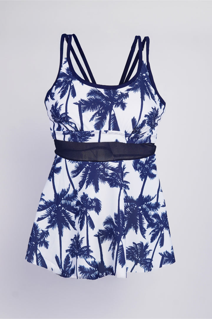 AXTZH Flow Tankini Set with Mesh Detail X2515-WHTPR-2PF