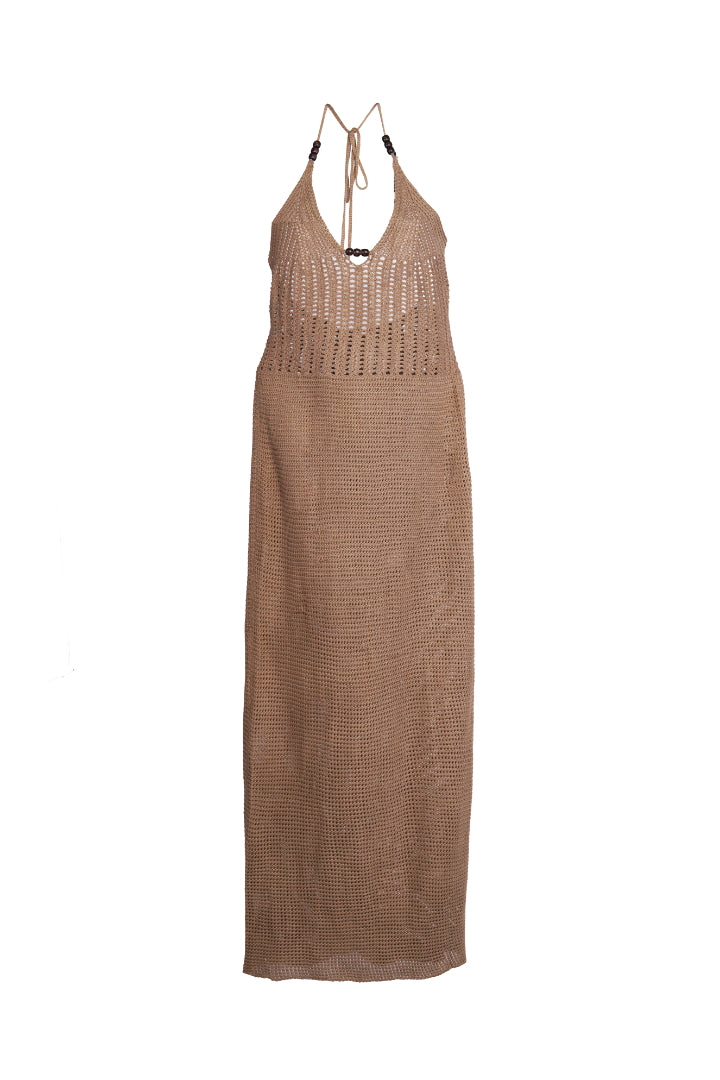 AXTZH choco Crochet Bridal Nightwear Dress X0047-CHOCO-SNGB1