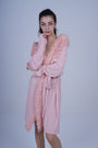 AXTZH One-Piece Sexy Nightwear for Women with Deep Neckline and Delicate Fringe Detailing  X8808-BLUSH-H1L
