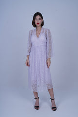 AXTZH Two-Piece Nightwear Set for Women with Elegant Robe and Inner Slip Dress X0260-LILAC-F12N