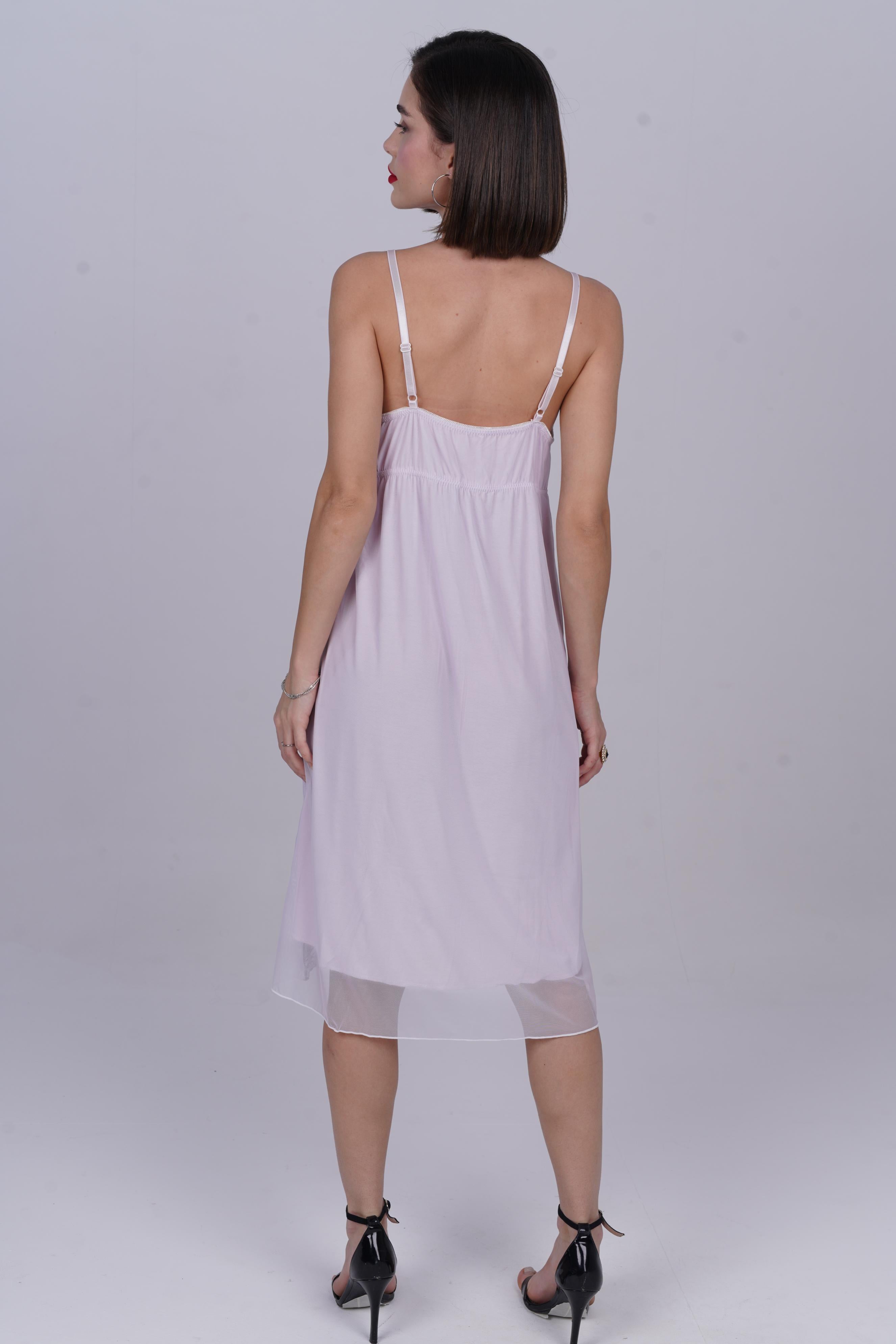 AXTZH Two-Piece Nightwear Set for Women with Elegant Robe and Inner Slip Dress X0260-LILAC-F12N