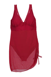 AXTZH ELEGANT MESH LINGERIE SWIMWEAR X1065-SCARLET-1PM