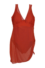 AXTZH ELEGANT MESH LINGERIE SWIMWEAR X1065-RUST-1PM