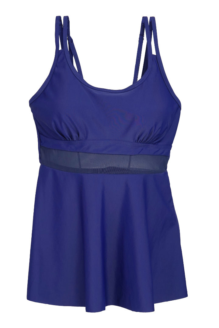 AXTZH Flow Tankini Set with Mesh Detail X2515-NAVY-2PF