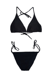 AXTZH Tie-Up Bikini SWIMWEAR Set 1100A-BLACK-2PB