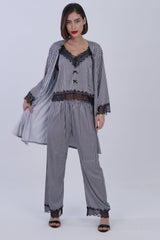 AXTZH nightwear Whispered Harmony Three-Piece X0587-BLKCH-NSL3PS