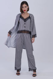 AXTZH nightwear Whispered Harmony Three-Piece X0587-BLKCH-NSL3PS