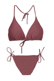 AXTZH Tie-Up Bikini SWIMWEAR Set 1100A-MARSALA-2PB