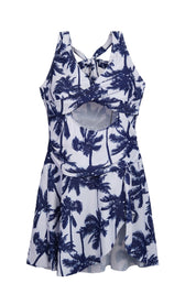 AXTZH Twist Cutout One-Piece Swimsuit X2501-WHTPR-1PF