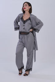 AXTZH nightwear Whispered Harmony Three-Piece X0587-BLKCH-NSL3PS