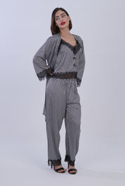 AXTZH nightwear Whispered Harmony Three-Piece X0587-BLKCH-NSL3PS