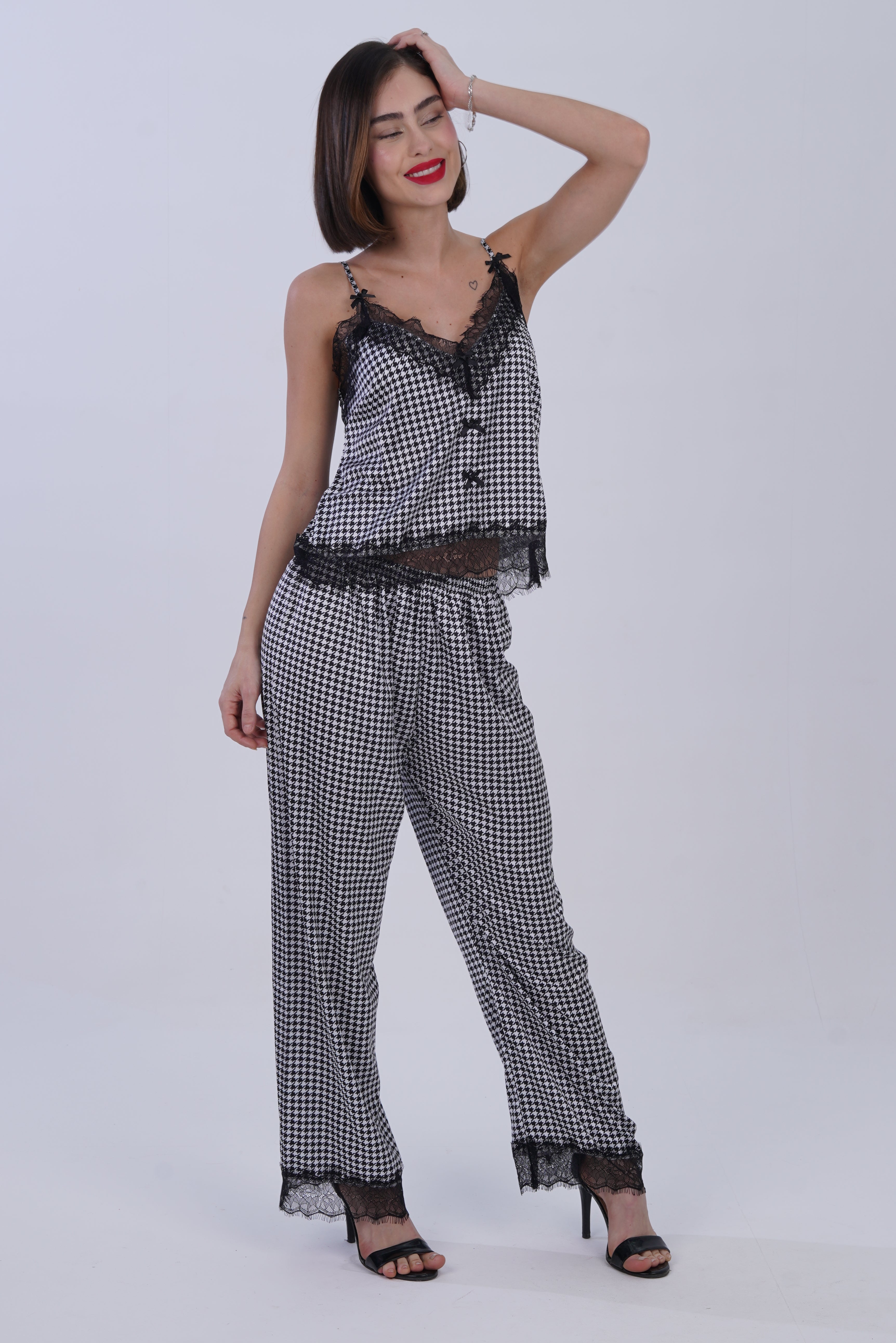 AXTZH nightwear Whispered Harmony Three-Piece X0587-BLKCH-NSL3PS