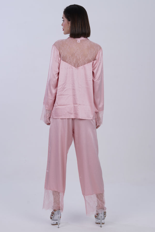 AXTZH Dreamscape Satin Set Nightwear X0139-BLUSH-C2S