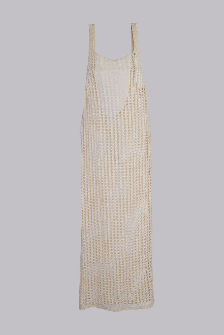 AXTZH Drift Net One-Piece Beach Dress X4614-IVORY-SNGB1