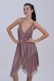 AXTZH Women’s Nightwear with Lace Accents and Soft Flowing Silhouette X3489-FF-F1M