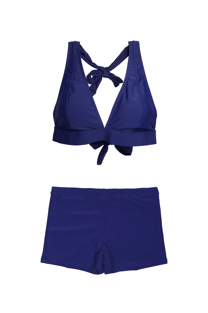 AXTZH Sexy Swimwear-Inspired Lingerie Co-ord X2517-NAVY-2PS
