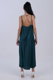 AXTZH Two-Piece Nightwear for Women with Full-Length Sheer Robe and Inner Dress X2168-BGREEN-F22S
