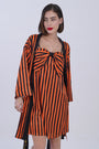 AXTZH Elegant Two-Piece Nightwear Ensemble with Coordinated Dress and Belted Robe X0589-RUSST-F11S