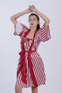 AXTZH Elegant Two-Piece Nightwear Ensemble with Coordinated Dress and Belted Robe X0589-SCAST-F11S