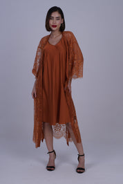AXTZH Two-Piece Women’s Nightwear Collection Combining Timeless Elegance with Sensual Charm X2105-TERRACOTTA-F12S