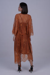 AXTZH Two-Piece Women’s Nightwear Collection Combining Timeless Elegance with Sensual Charm X2105-TERRACOTTA-F12S