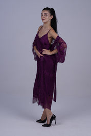AXTZH Two-Piece Women’s Nightwear Collection Combining Timeless Elegance with Sensual Charm X2105-MULBERRY-F12S