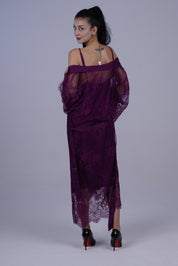 AXTZH Two-Piece Women’s Nightwear Collection Combining Timeless Elegance with Sensual Charm X2105-MULBERRY-F12S