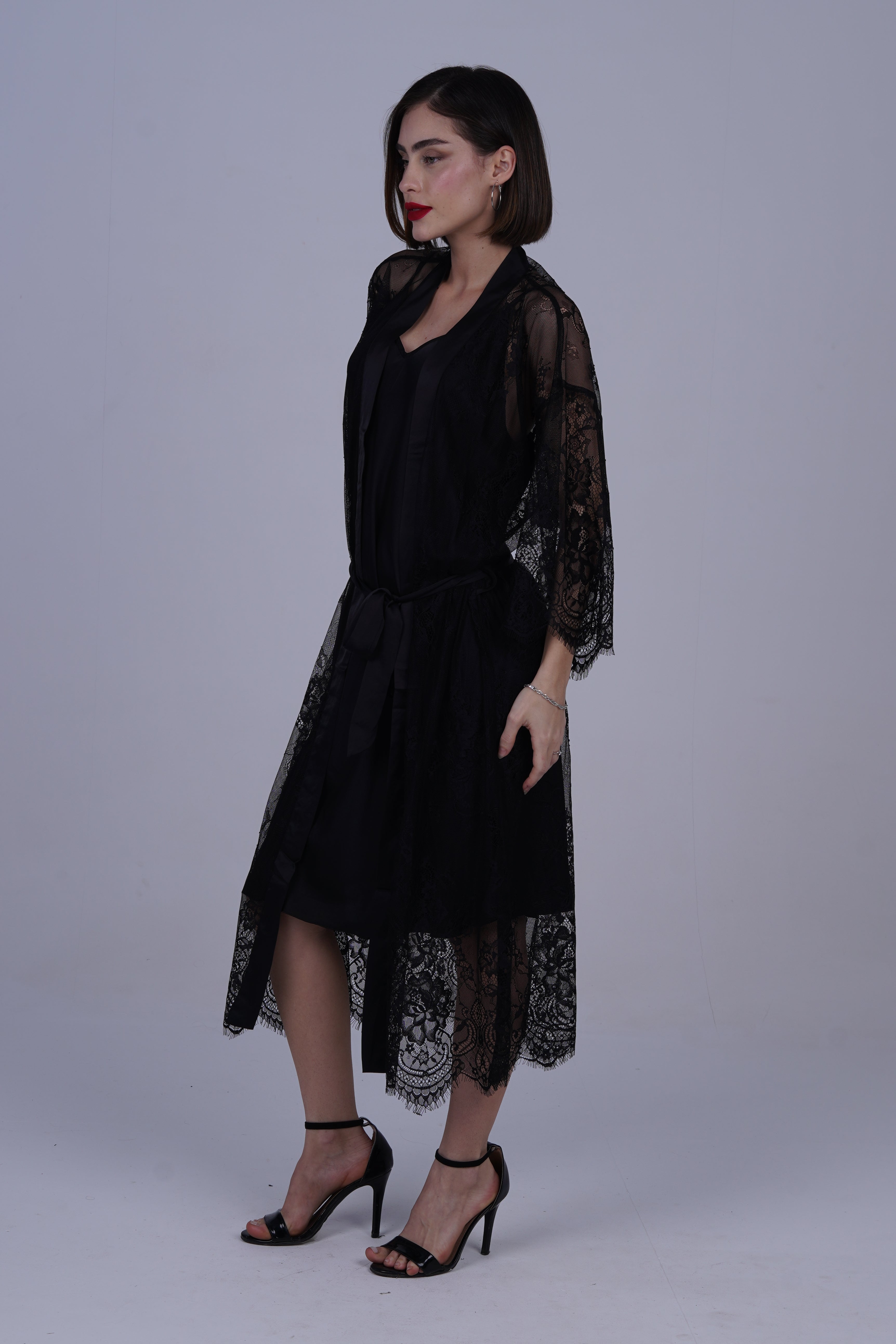 AXTZH Two-Piece Women’s Nightwear Collection Combining Timeless Elegance with Sensual Charm X2105-BLACK-F12S