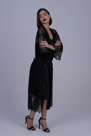 AXTZH Two-Piece Women’s Nightwear Collection Combining Timeless Elegance with Sensual Charm X2105-BLACK-F12S