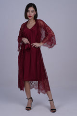 AXTZH Two-Piece Women’s Nightwear Collection Combining Timeless Elegance with Sensual Charm X2105-SCARLET-F12S