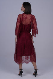 AXTZH Two-Piece Women’s Nightwear Collection Combining Timeless Elegance with Sensual Charm X2105-SCARLET-F12S