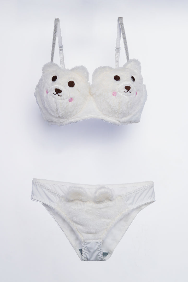 AXTZH BRA SPECIAL AXTZH Teddy Plush Bra AB0003-WHITE-DF102