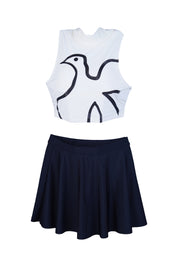 AXTZH Modern Curve Cut 2-Piece Swim Set X2357-IVORY-2PF