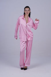 AXTZH Silky Comfort Meets Subtle Seduction: Elegant Two-Piece Nightwear Set X0718-PINST-C2S