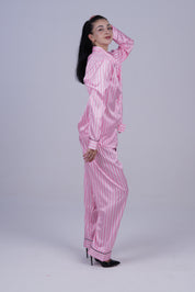 AXTZH Silky Comfort Meets Subtle Seduction: Elegant Two-Piece Nightwear Set X0718-PINST-C2S