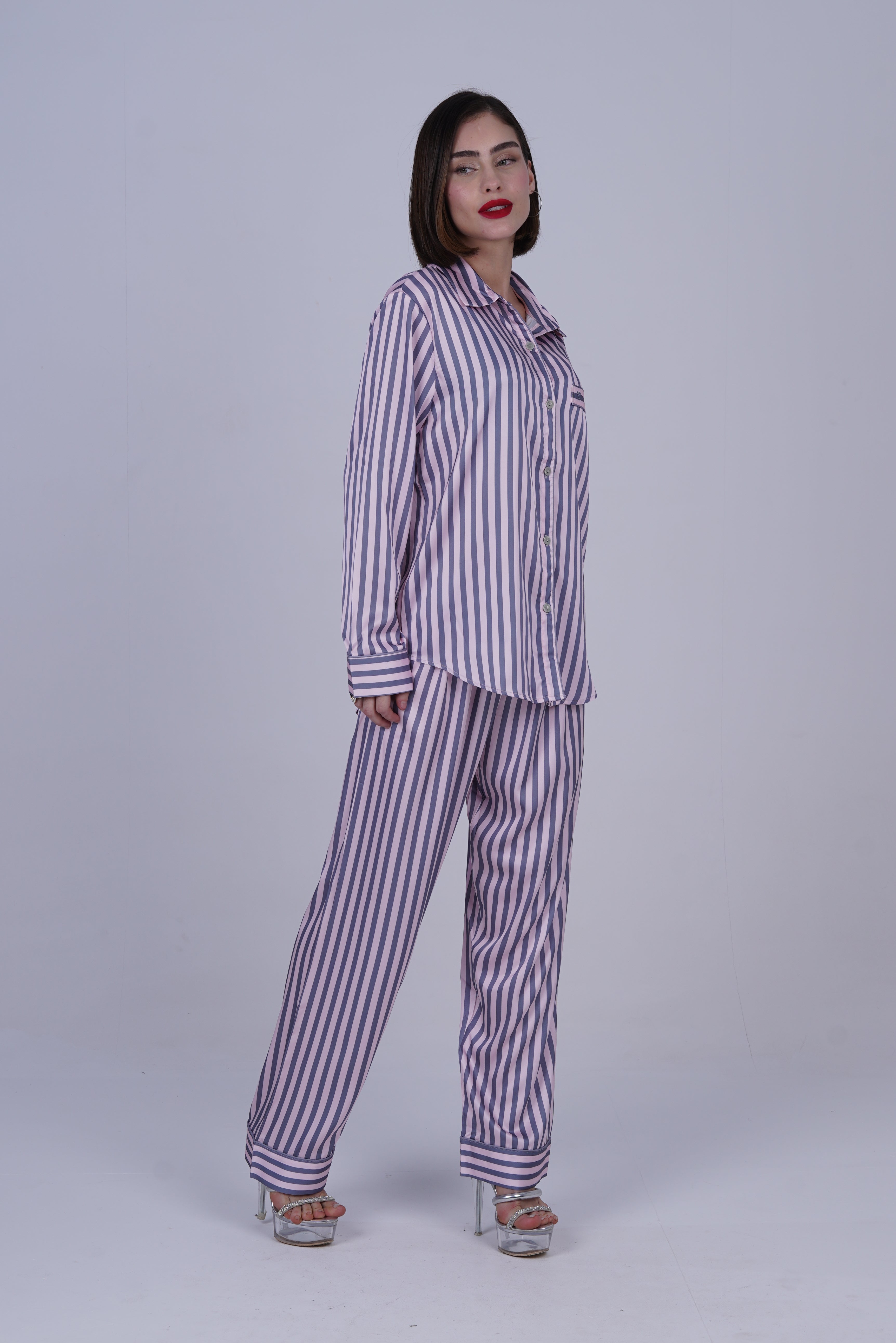 AXTZH Silky Comfort Meets Subtle Seduction: Elegant Two-Piece Nightwear Set X0718-ROSST-C2S