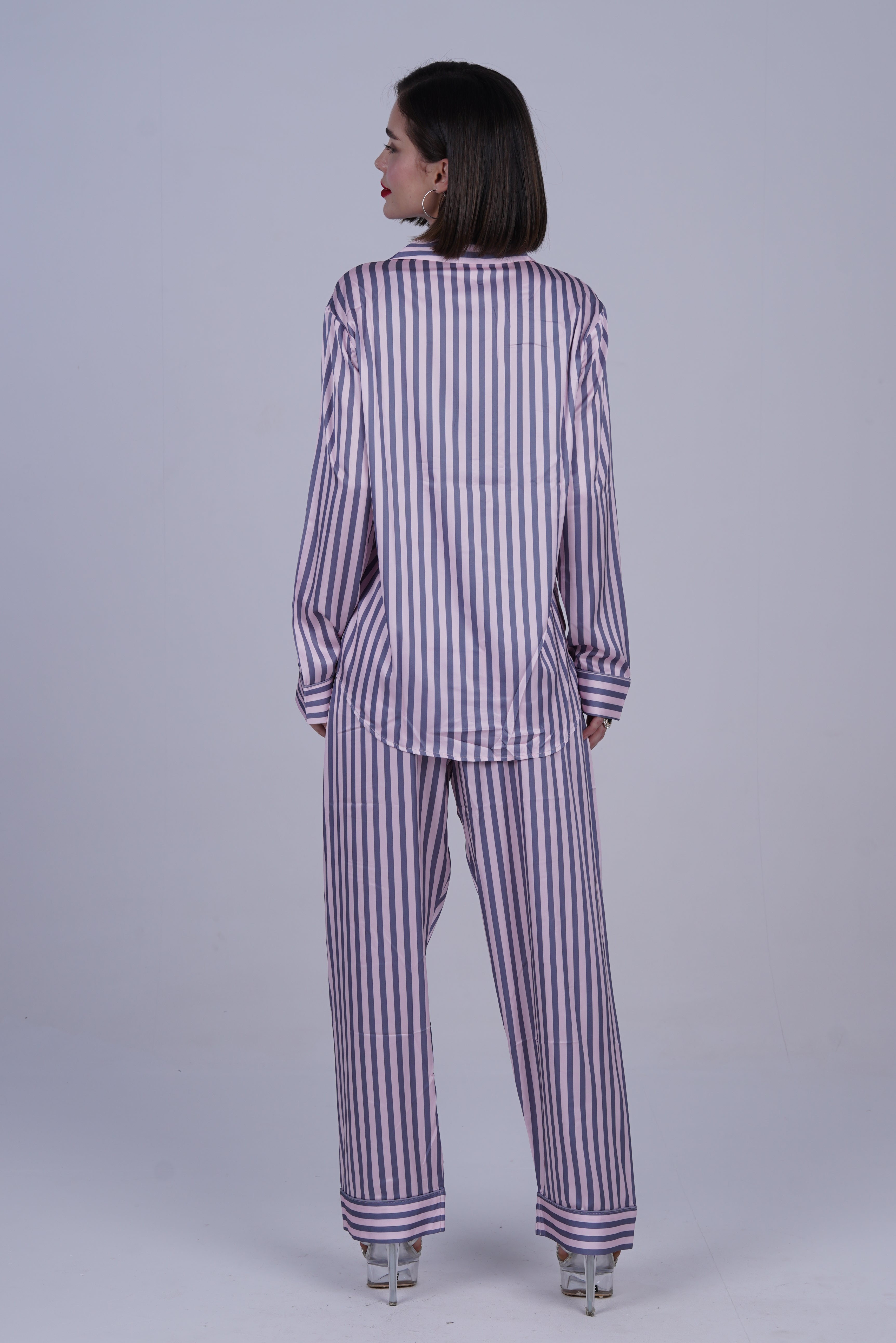 AXTZH Silky Comfort Meets Subtle Seduction: Elegant Two-Piece Nightwear Set X0718-ROSST-C2S