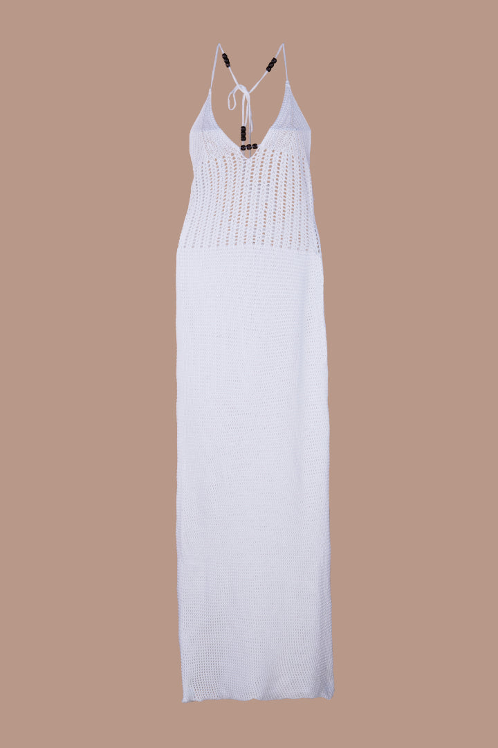 AXTZH White Crochet Bridal Nightwear Dress X0047-WHITE-SNGB1