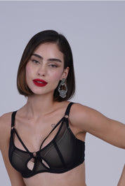 BELLAGIO One-piece bra paired with matching panty BB1002-BLACK-DN102