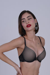 BELLAGIO One-piece bra paired with matching panty BB5336-BLKPR-DN202