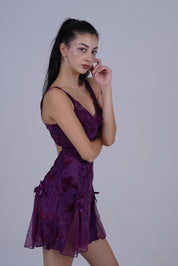 AXTZH Elegant Satin Slip Nightwear Dress for Women with Spaghetti Straps and Relaxed Drape Neckline X8652-MULBSELF-F1M