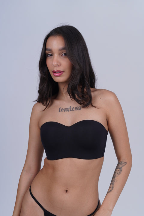 AXTZH One-piece strapless bra designed for a smooth, invisible fit XB0789-BLACK-DP111