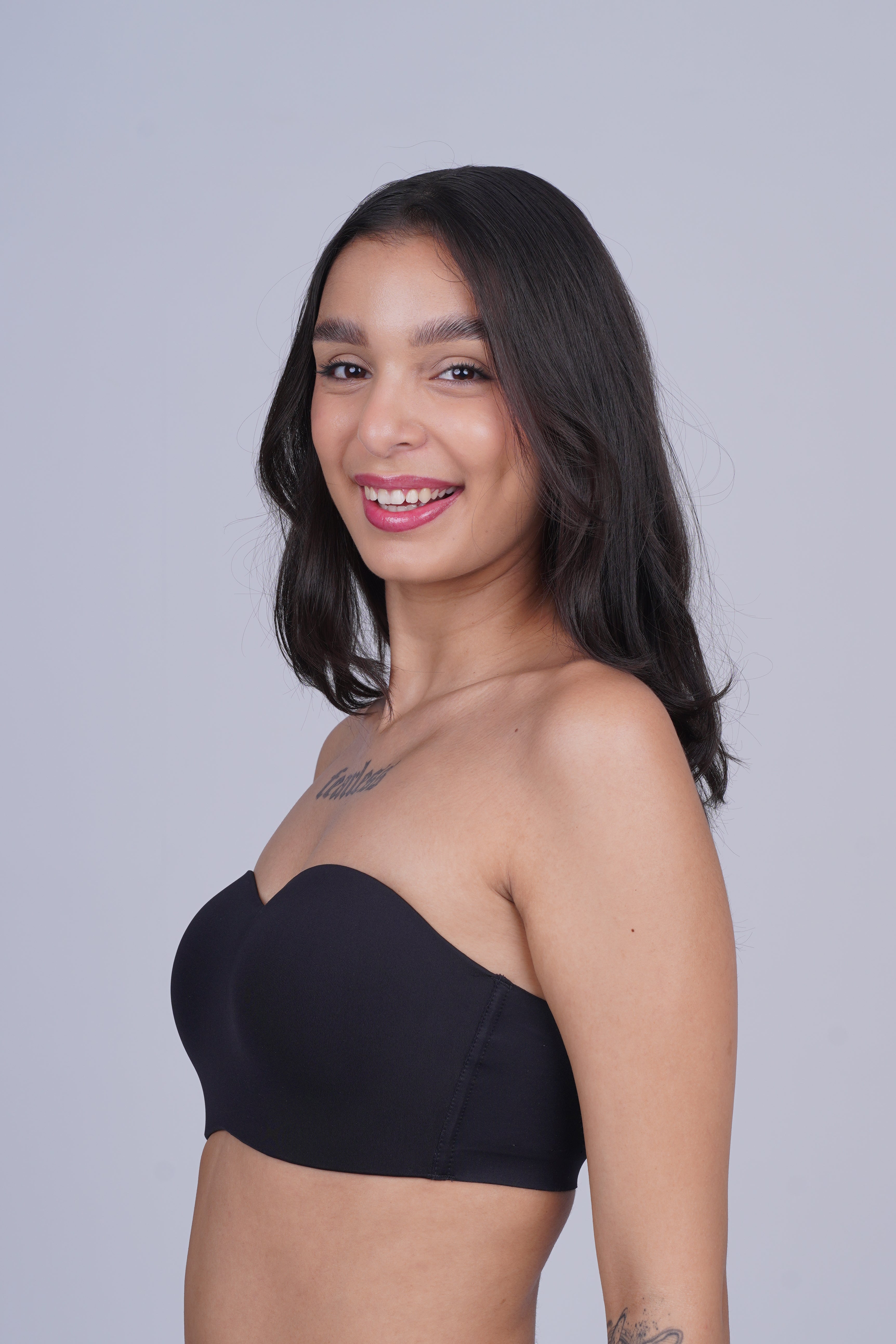 AXTZH One-piece strapless bra designed for a smooth, invisible fit XB0789-BLACK-DP111