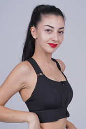 AXTZH Full Coverage Women’s Sports Bra – Perfect Blend of Strength, Comfort, and Style X0839-BLACK-CP120