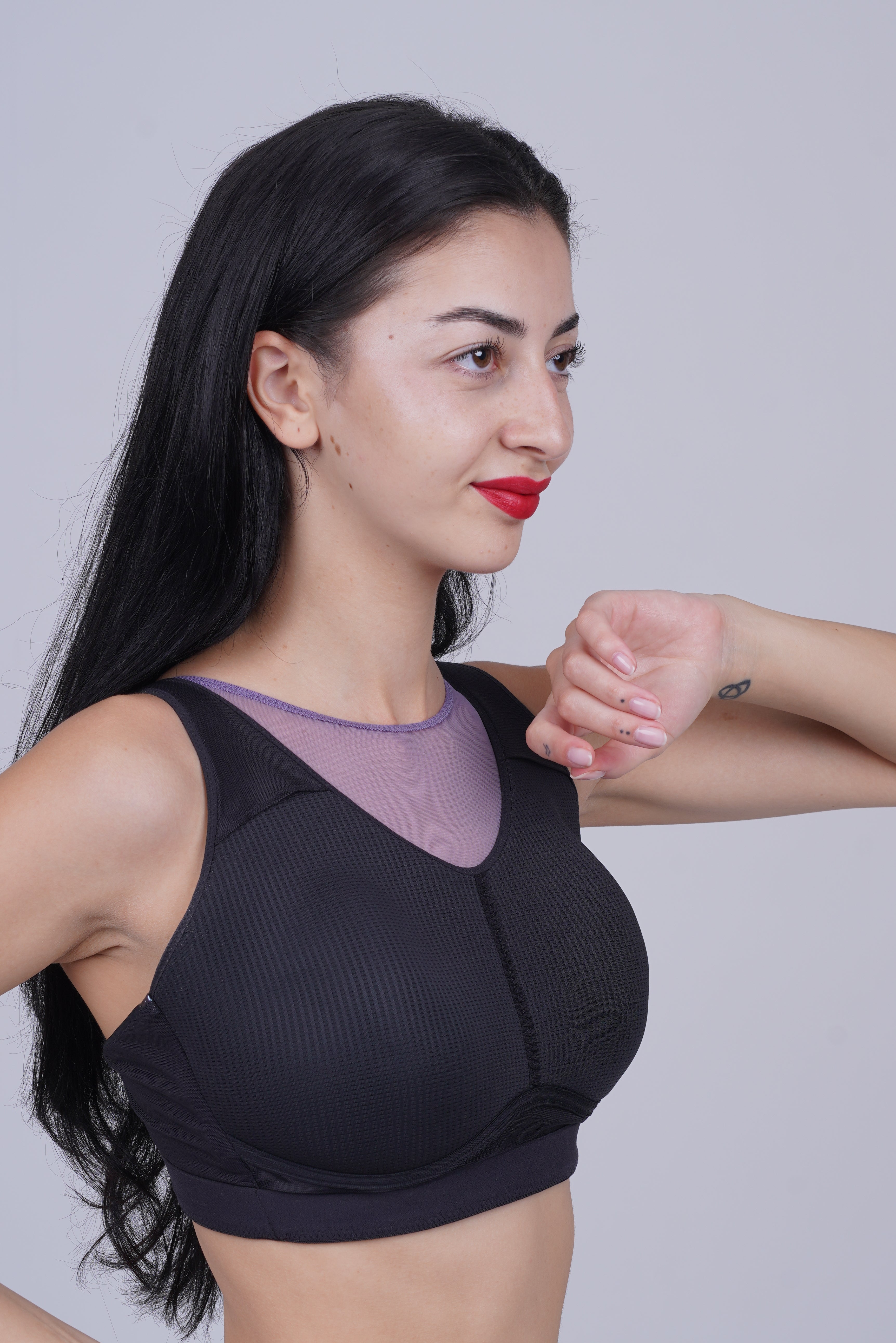 TRIUMPH High Neck Mesh Panel Bra with Supportive Fit and Modern Styling-110I712-K9