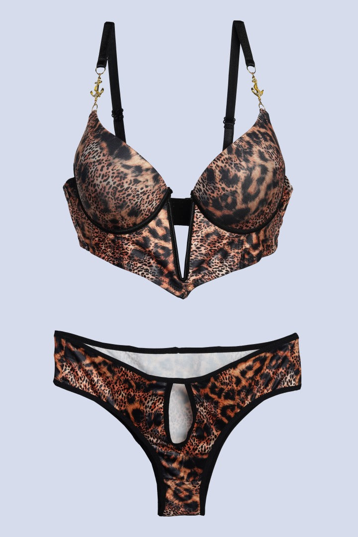 AXTZH Cut-Out Detail Bikini Panty PSET AP2056-LEOPR3