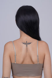 AXTZH Women’s Sexy Lace Bralette Bra with Sheer Floral Detailing and Delicate Straps X8002-MOCHA-CN114