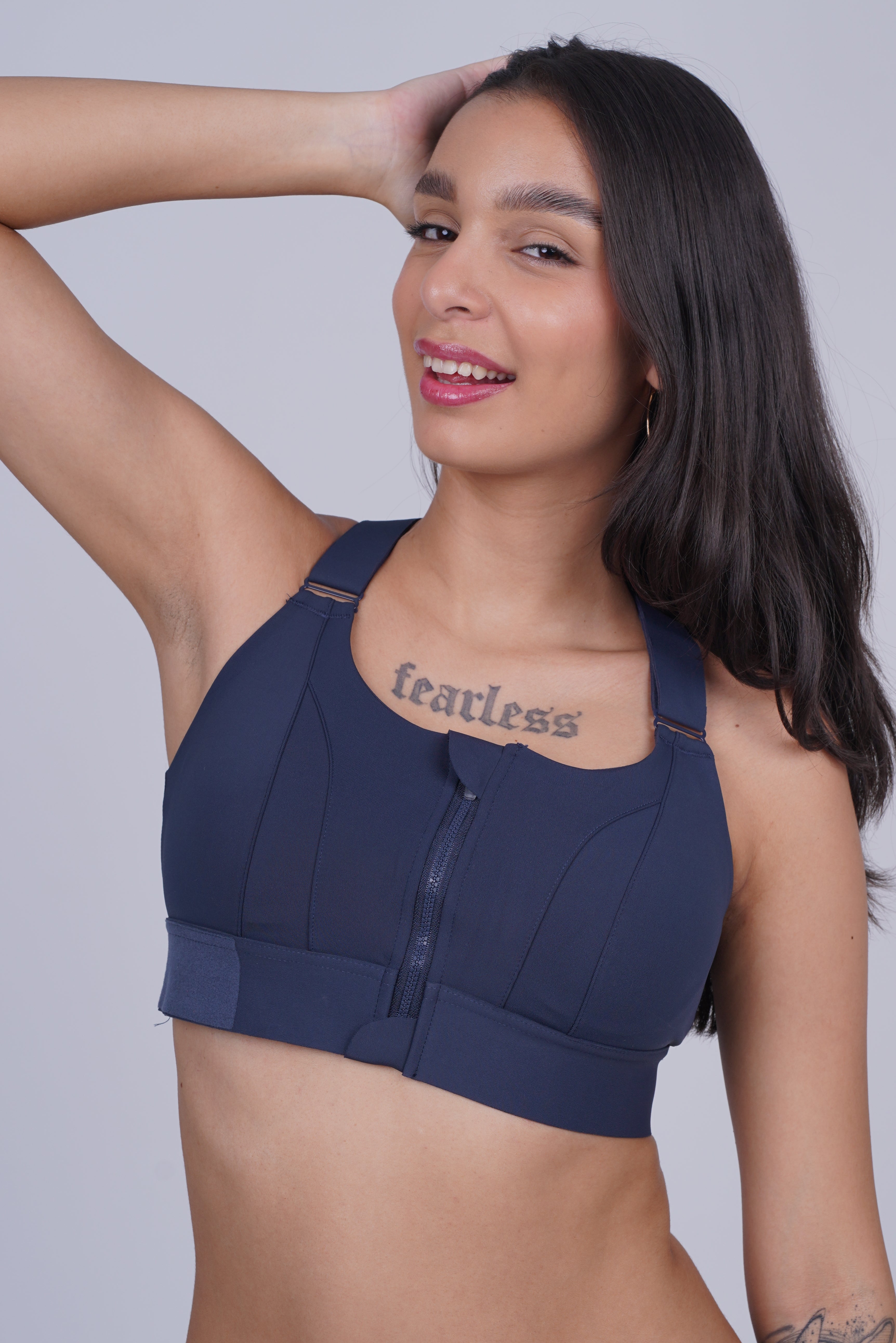 AXTZH Full Coverage Women’s Sports Bra – Perfect Blend of Strength, Comfort, and Style X0839-NAVY-CP120
