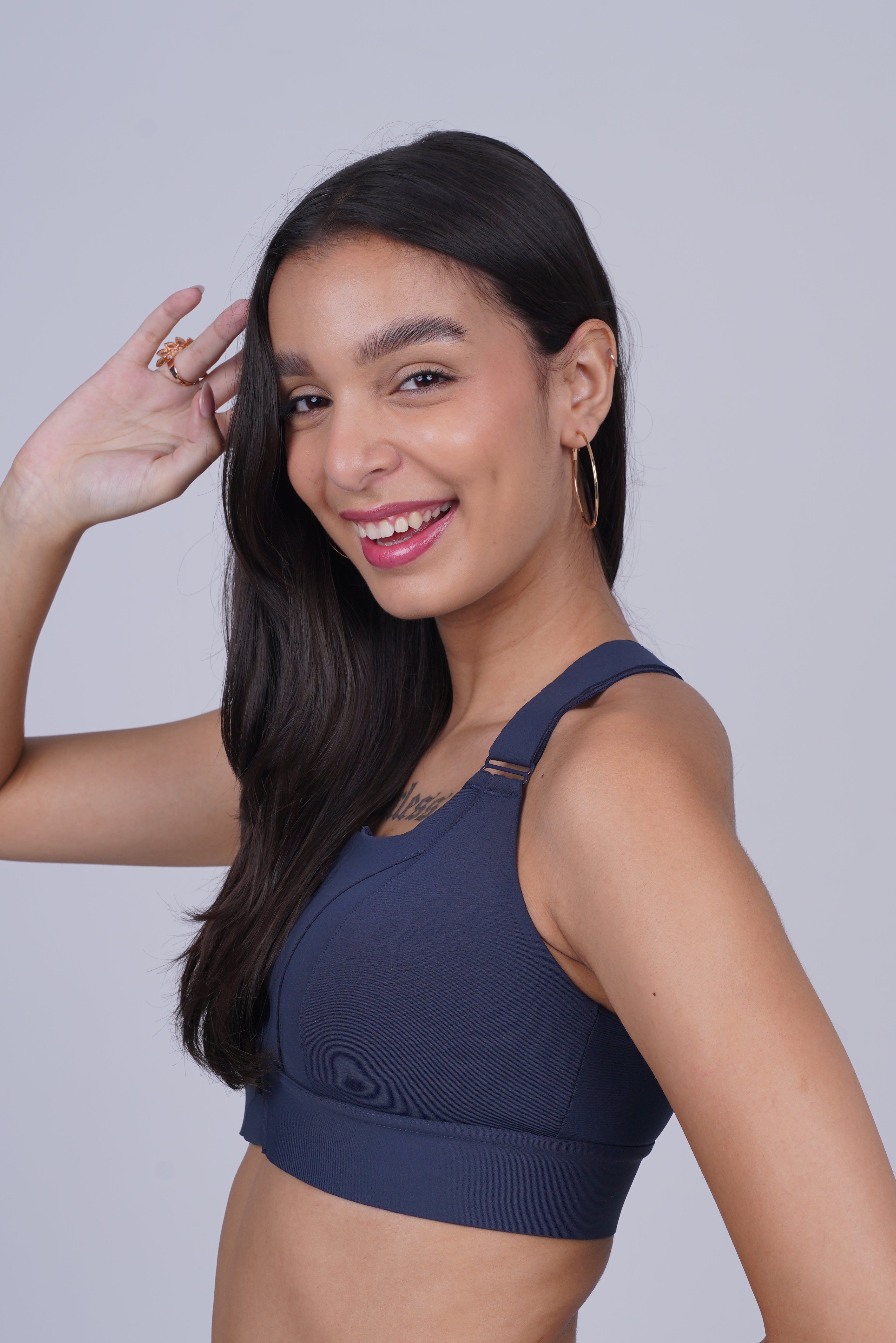 AXTZH Full Coverage Women’s Sports Bra – Perfect Blend of Strength, Comfort, and Style X0839-NAVY-CP120