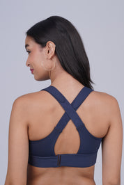 AXTZH Full Coverage Women’s Sports Bra – Perfect Blend of Strength, Comfort, and Style X0839-NAVY-CP120